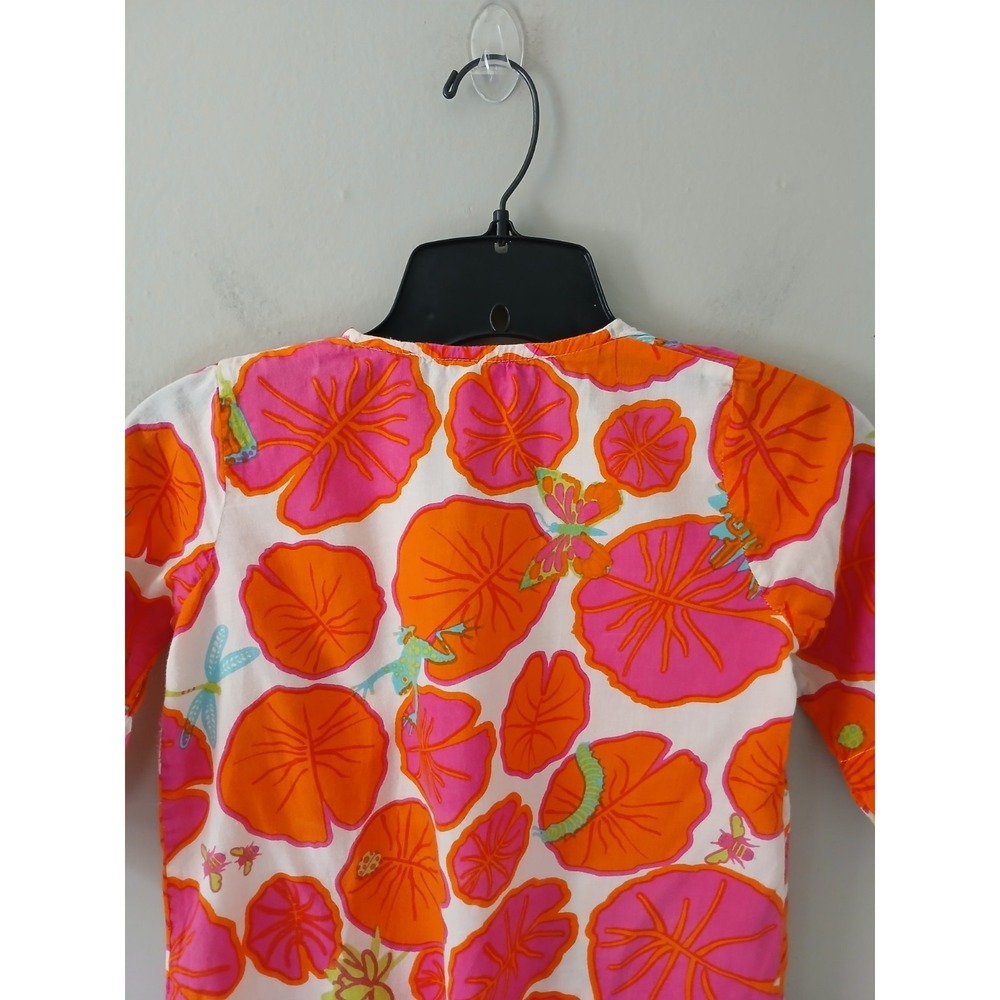 Gretchen Scott Girls Size 4/6 Blouse 3/4 Sleeve Floral Nature Animal 100% Cotton - Picture 10 of 12